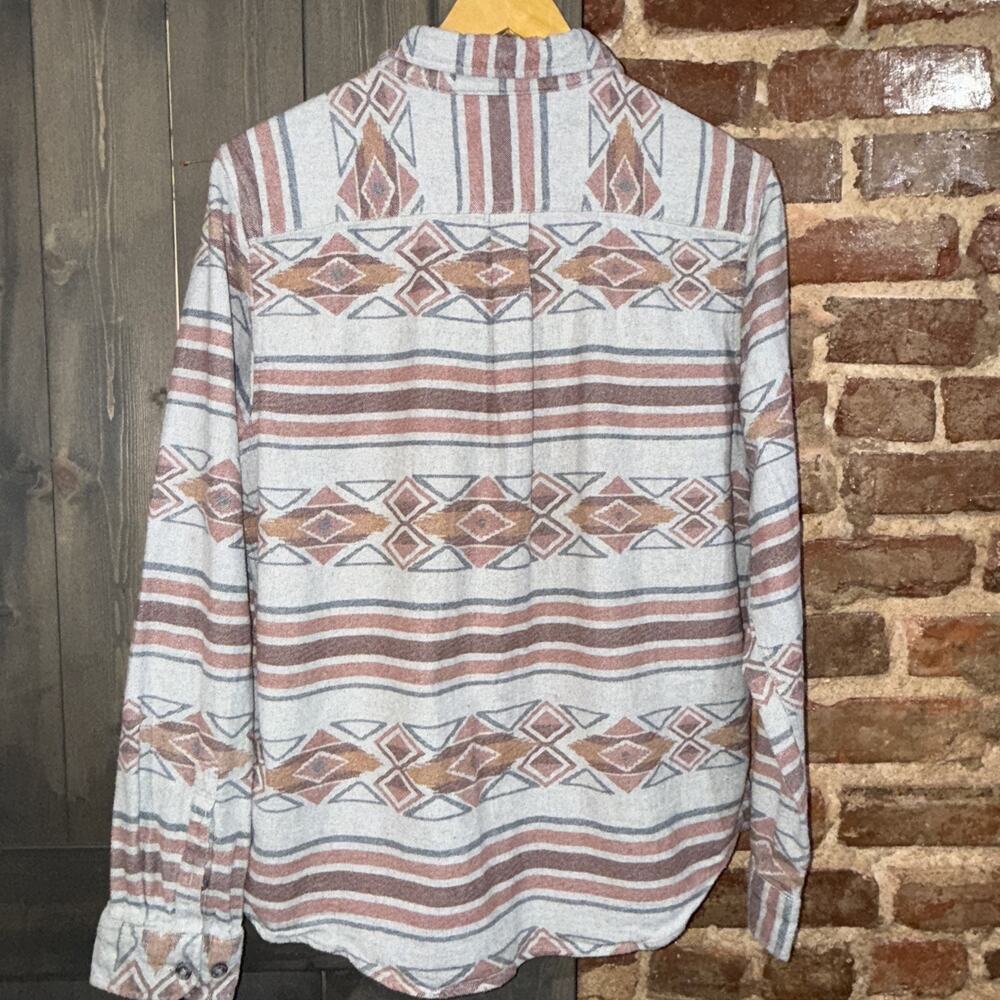 Eddie Bauer Tribal Print Everyday Flex Button Up Flannel Shirt Mens Size L EUC - Picture 7 of 10